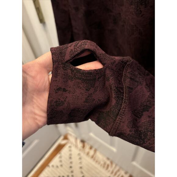 Spyder Active Shirt Womens Large Performance 1/4 Zip Long Sleeve Burgundy Camo - Picture 4 of 7